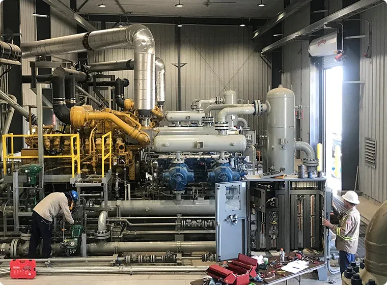 Everflo crew working safely at a compressor station
