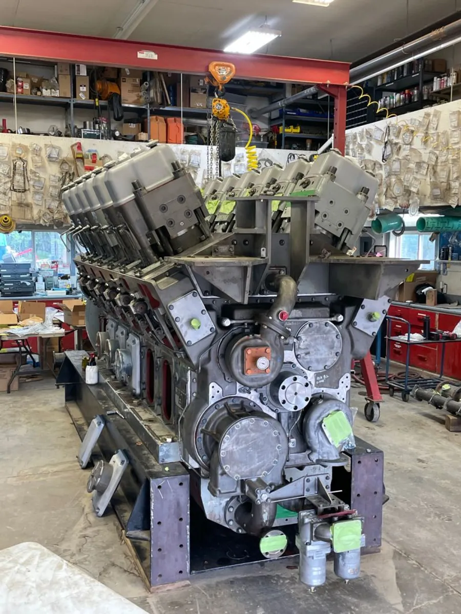 Engine block stripped down during rebuild
