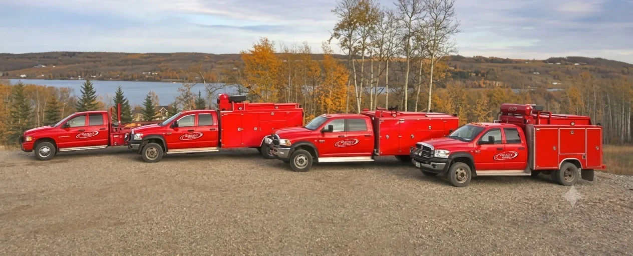 Everflo Compression service truck fleet at Charlie Lake